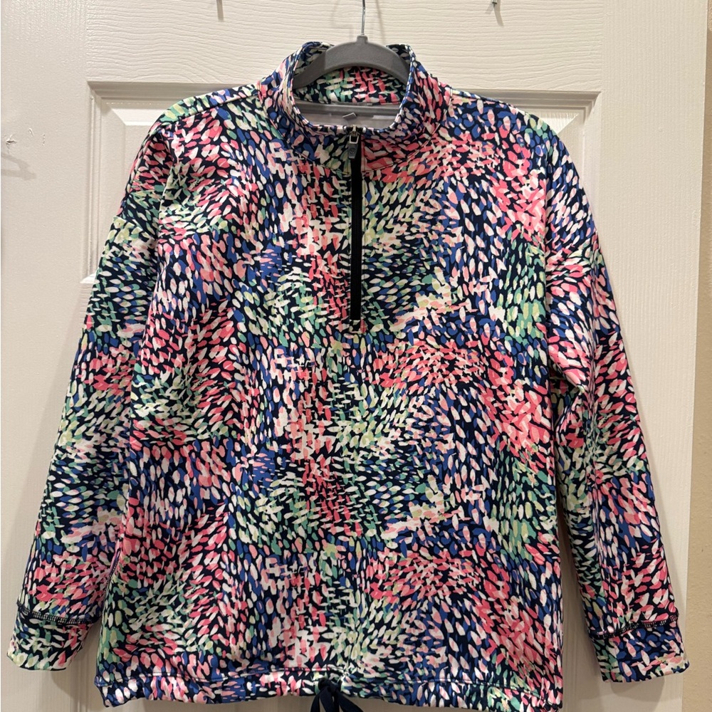 Talbots Multicolor Patterned Half Zip Sweatshirt - image 1